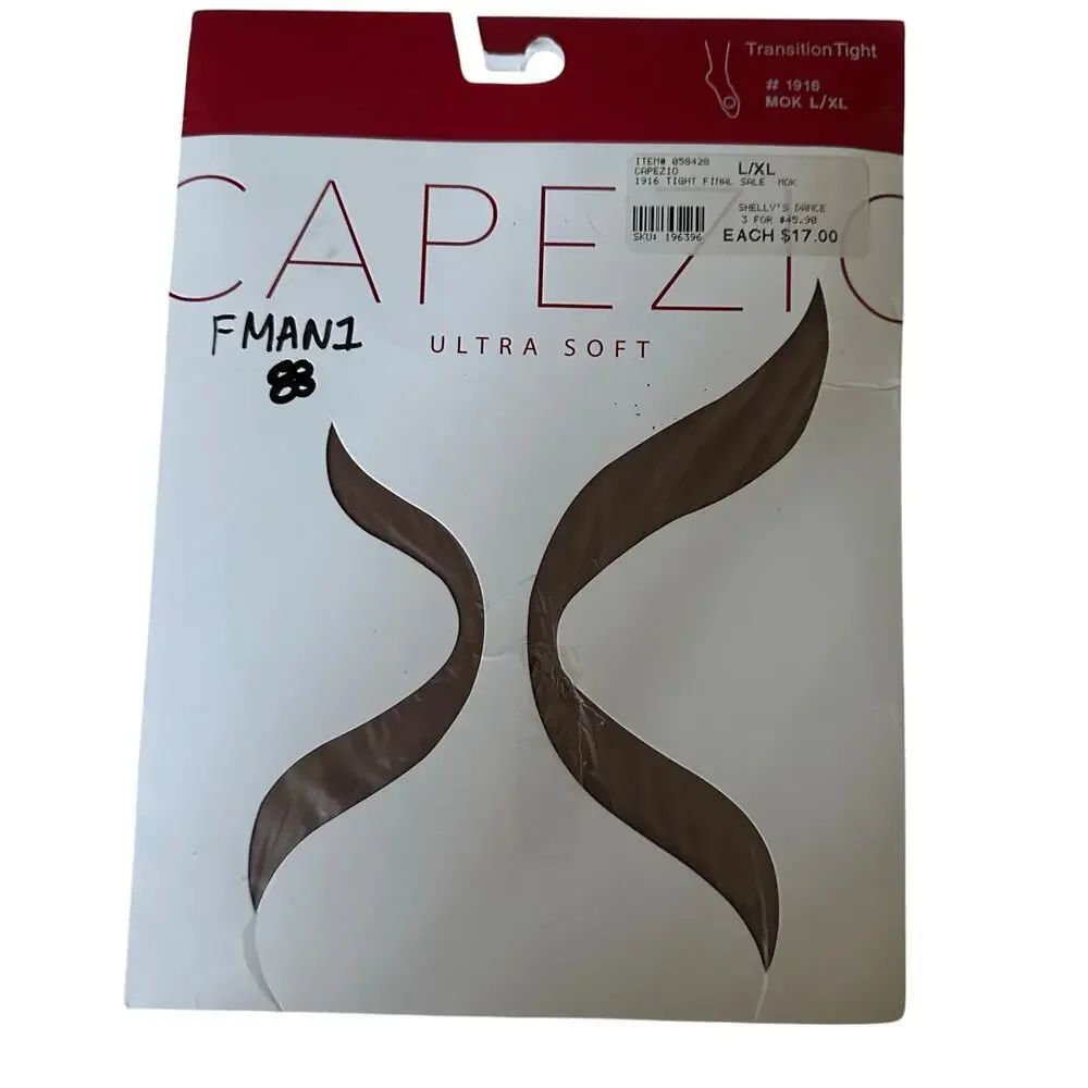 NWT Capezio Ultra Soft Transition Tights Mocha #1916 L/XL